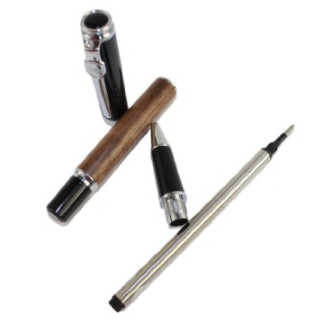 Edle Jinhao 8802 Brown wood Tintenroller mit schwarzer Kappe - 5