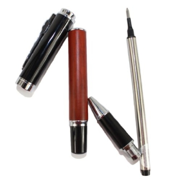 Edle Jinhao 8802 rote Holz Tintenroller mit schwarzer Kappe - 5