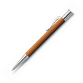 Graf von Faber-Castell Drehkugelschreiber Guilloche Ganzmetall Ausführung Stift, Edelharz, rhodiniert, rund, cognac/braun - 1