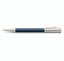 Graf von Faber-Castell Kugelschreiber Tamitio Metallschaft kanneliert Füllsystem - Original Kugelschreiber-Mine, dunkelblau - 1