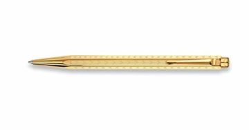 Caran d'Ache 898.208 - Kugelschreiber ECRIDOR CHEVRON mit Etui - Gold, 1 Stück (1er Pack) - 1