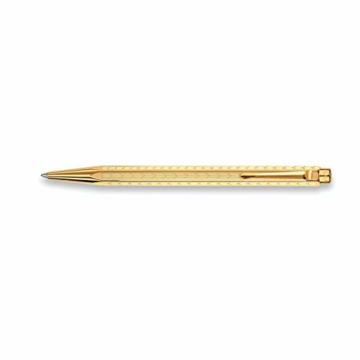 Caran d'Ache 898.208 - Kugelschreiber ECRIDOR CHEVRON mit Etui - Gold, 1 Stück (1er Pack) - 1