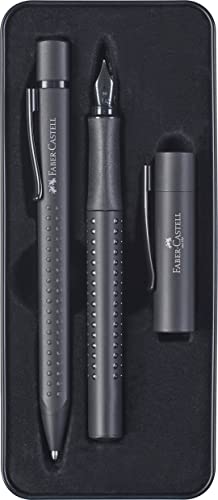 Faber-Castell 201626 - Geschenkset Grip Edition, All Black, mit Füllfederhalter M und Kugelschreiber XB - 1