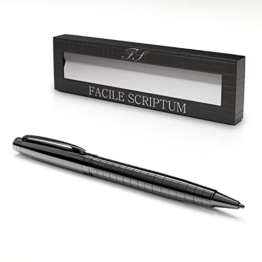 FACILE SCRIPTUM | Hochwertiger Premium Dreh-Kugelschreiber aus Metall | Modell Dark Graphene | Geschenk-Idee | Dunkles Silbergrau - 1
