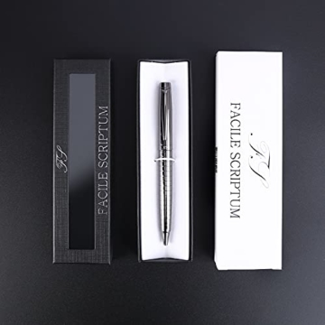 FACILE SCRIPTUM | Hochwertiger Premium Dreh-Kugelschreiber aus Metall | Modell Dark Graphene | Geschenk-Idee | Dunkles Silbergrau - 4
