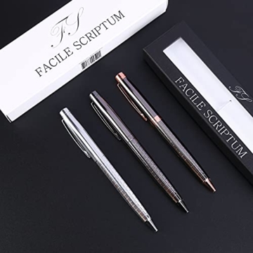 FACILE SCRIPTUM | Hochwertiger Premium Dreh-Kugelschreiber aus Metall | Modell Dark Graphene | Geschenk-Idee | Dunkles Silbergrau - 7