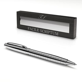 FACILE SCRIPTUM | Hochwertiger Premium Dreh-Kugelschreiber aus Metall | Modell Ice Silver | Geschenk-Idee | Eisiges Silber - 1