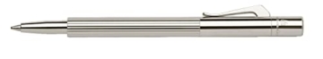Graf von Faber-Castell 148010 - Taschenkugelschreiber Pocket Pen Slim komplett platiniert Mit schwarzer D1 Mine, Schreibstärke M, silber, 1 Stück - 2