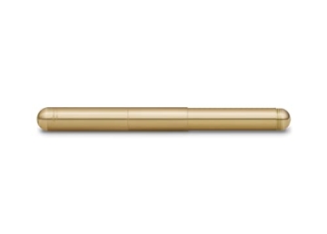 Kaweco SUPRA Füllfederhalter Brass I Exklusiver Füllhalter für Tintenpatronen mit hochwertiger Stahlfeder inkl. Retro Metallbox I Messing Füller Länge 95-125 mm I Federbreite (Gold, Fein) - 2