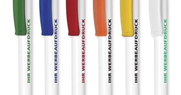 Kugelschreiber Polo 500 Stück gelb mit Werbedruck Werbekugelschreiber Druck Werbung Logo inkl. gratis Gestaltung - 1