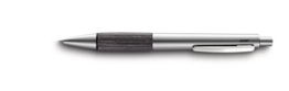 LAMY accent Kugelschreiber 296 – Aluminiumfarbener Kuli mit austauschbarem Achat-grau Holzgriffstück – Mit Großraummine – Strichbreite M - 1