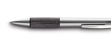 LAMY accent Kugelschreiber 296 – Aluminiumfarbener Kuli mit austauschbarem Achat-grau Holzgriffstück – Mit Großraummine – Strichbreite M - 1