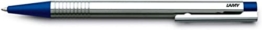 LAMY logo Kugelschreiber 205 – Kuli aus rostfreiem Edelstahl in der Farbe Blau mit integrierter Clip-Drücker-Einheit – Mit Großraummine – Strichbreite M - 1