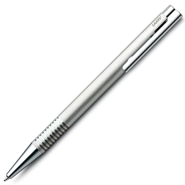 LAMY logo Kugelschreiber 206 – Kuli aus rostfreiem Edelstahl in der Farbe Stahl mit integrierter Clip-Drücker-Einheit – Mit Großraummine – Strichbreite M - 2