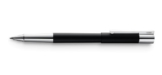 LAMY scala Tintenroller 380 - Rollpen aus Edelstahl in mattschwarzem Lack-Finish mit Griffstück und Clip hochglanz verchromt – Tintenroller-Mine M 63 blau – Strichbreite M - 1