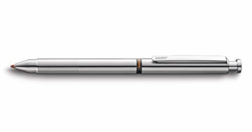 LAMY st tri pen Multifunktionsschreibgerät 745 – Mehrsystemschreiber aus Edelstahl – Mit Kugelschreiber-Mine M 21 schwarz + rot und Druckbleistift-Mine M 41 (0,5) HB - 1