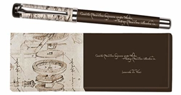 moses. libri_x Tintenroller Leonardo da Vinci, Tintenschreiber aus Metall mit blauer Mine , Bedruckt mit Zitat von Leonardo da Vinci , In einer Geschenkbox - 1