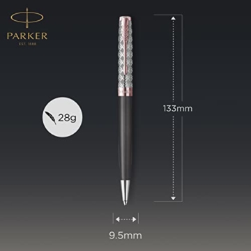 PARKER 2119791 Sonnet Kugelschreiber | Premium Metall und Grau satiniert mit Roségold-Finish | mittlere Spitze mit schwarzer Tinte | Geschenkbox - 3