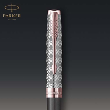 PARKER 2119791 Sonnet Kugelschreiber | Premium Metall und Grau satiniert mit Roségold-Finish | mittlere Spitze mit schwarzer Tinte | Geschenkbox - 5