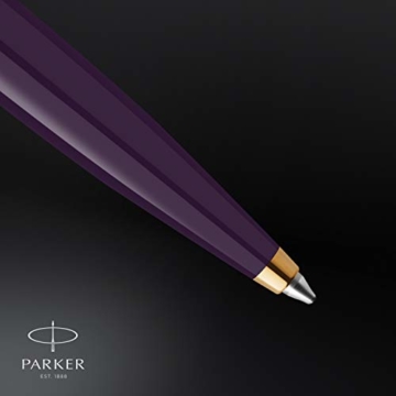 PARKER 2123518 51 Deluxe Kugelschreiber | Pflaume und goldene Attribute | Mittlere Spitze aus 18 Karat Gold | Schwarze Tinte | Lieferung in Etui - 4