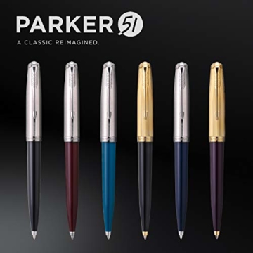 PARKER 2123518 51 Deluxe Kugelschreiber | Pflaume und goldene Attribute | Mittlere Spitze aus 18 Karat Gold | Schwarze Tinte | Lieferung in Etui - 7
