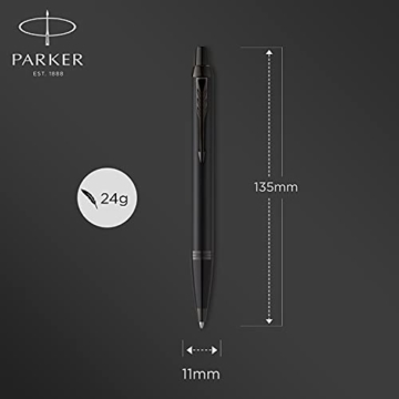 Parker 2127618 IM Kugelschreiber Mattschwarz mit schwarzem Rand mittlere Spitze mit blauer Tinte Geschenkbox - 3