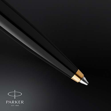 Parker 51 Kugelschreiber | Luxuriöser Schwarzer Schaft mit Goldzierteilen | Mittlere Schreibspitze in 18k Gold mit Schwarzer Nachfüllmine | Geschenkbox - 4