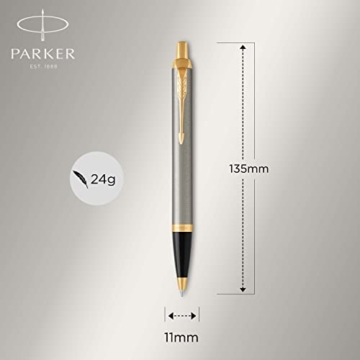 Parker IM Kugelschreiber | Brushed Metal | Mittlere Spitze | Blau | Geschenkbox - 3