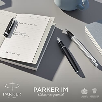 Parker IM Kugelschreiber | Brushed Metal | Mittlere Spitze | Blau | Geschenkbox - 5