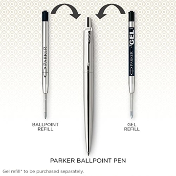 Parker Jotter Kugelschreiber | Edelstahl mit Goldzierteile | Mittlere Spitze | Blaue Tinte | Blister-Verpackung - 7