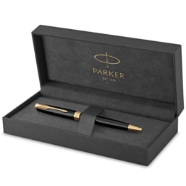Parker Sonnet Kugelschreiber | Schwarze Lackierung mit Goldzierteilen | Mittlere Spitze | schwarze Tinte | Geschenkbox - 1