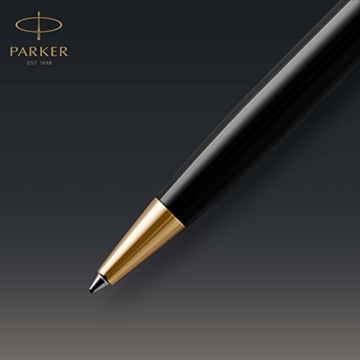 Parker Sonnet Kugelschreiber | Schwarze Lackierung mit Goldzierteilen | Mittlere Spitze | schwarze Tinte | Geschenkbox - 4