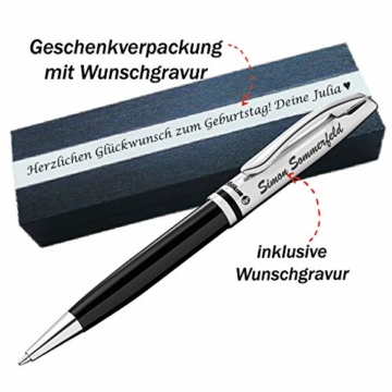 Pelikan - Kugelschreiber mit Gravur als Geschenk Wunschsymbol & Geschenkverpackung mit Gravur Kugelschreiber Jazz Classic K35 Schwarz FS PS12Box2 - 2
