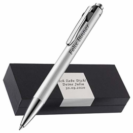 Pelikan - Kugelschreiber Silber Wunschgravur als Geschenk & Box mit Gravur Geschenkverpackung Snap Metallic Silber PS44-3 - 1