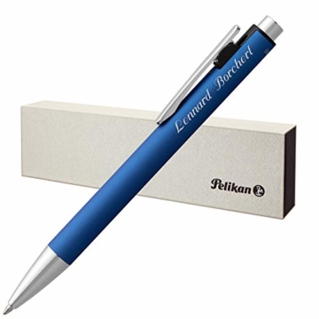 Pelikan Kugelschreiber SNAP Blau Matt mit Laser-Gravur Aluminium mit Druck-Clip-Mechanik - 2