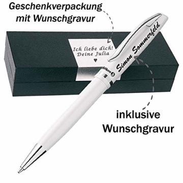 Pelikan - Kugelschreiber weiß mit Gravur inkl. Geschenkbox mit Wunschgravur als Geschenk & Wunschsymbol Kugelschreiber Jazz Elegance K36 Perlweiß FS PS64 - 2