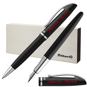 Pelikan Schreibset JAZZ ELEGANCE Schwarz mit Namen farbig personalisiert Füllfederhalter und Kugelschreiber - 5