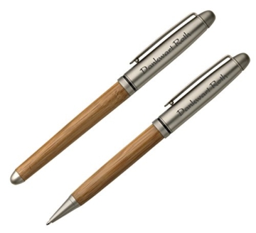 Schreibset/Kugelschreiber und Rollerball aus Holz/Metall im Holz Etui mit individueller Gravur - 2
