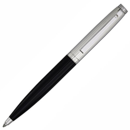 Waldmann Kugelschreiber Tuscany, Linien-Design, schwarz, Sterling Silber - 1