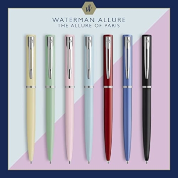 Waterman Allure Kugelschreiber Lack matt schwarz, verchromte Zierteile, Druckmechanik, in Geschenk Schatulle - 4
