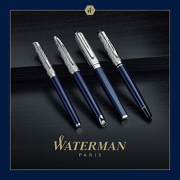 Waterman Expert Kugelschreiber | Metall und blaue Lackierung | ziselierte Kappe | blaue Tinte | Geschenkbox - 6