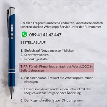Your Gravur - Kugelschreiber mit Gravur | Cosmo - personalisierter Stift - Werbekugelschreiber mit Wunschtext & Logo - 1-2 Tage Lieferzeit - Anzahl: 100 - 6