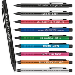 Your Gravur - Kugelschreiber mit Gravur | Kosmos - personalisierter Stift - Werbekugelschreiber in verschiedenen Farben mit Wunschgravur - 1-2 Tage Lieferzeit - Anzahl: 25 - 1
