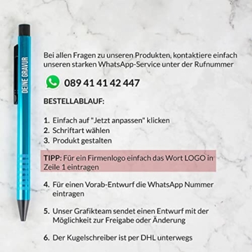 Your Gravur - Kugelschreiber mit Gravur | Kosmos - personalisierter Stift - Werbekugelschreiber in verschiedenen Farben mit Wunschgravur - 1-2 Tage Lieferzeit - Anzahl: 25 - 6