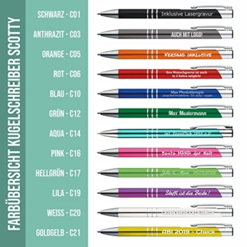 Your Gravur - Kugelschreiber mit Gravur | Scotty - personalisierter Stift - Werbekugelschreiber mit Wunschtext & Logo - 1-2 Tage Lieferzeit - Anzahl: 50 - 5